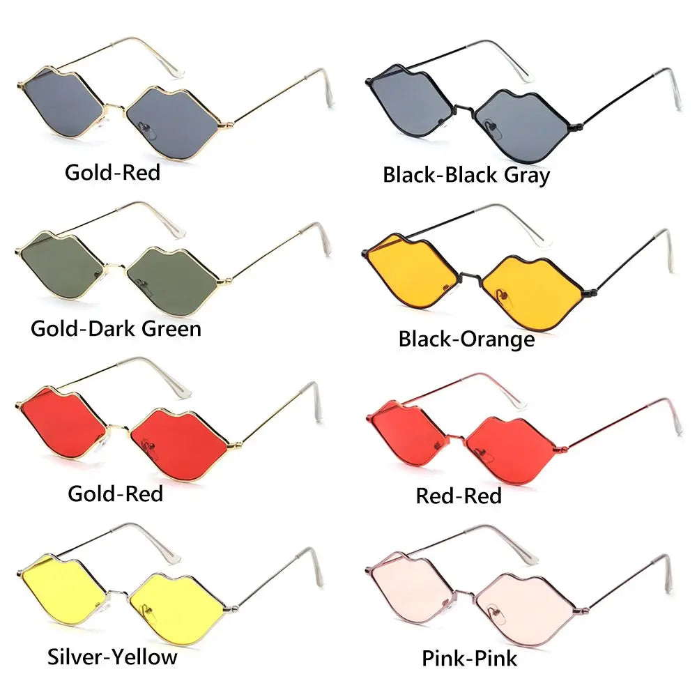 Retro Metal Sexy Hot Women's Sunglasses Lips Shape Sunglasses Sunglasses Small Frame Cycling