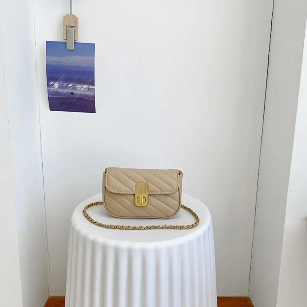 Hardware Lock Convertible Crossbody Handbag Daily Collocation