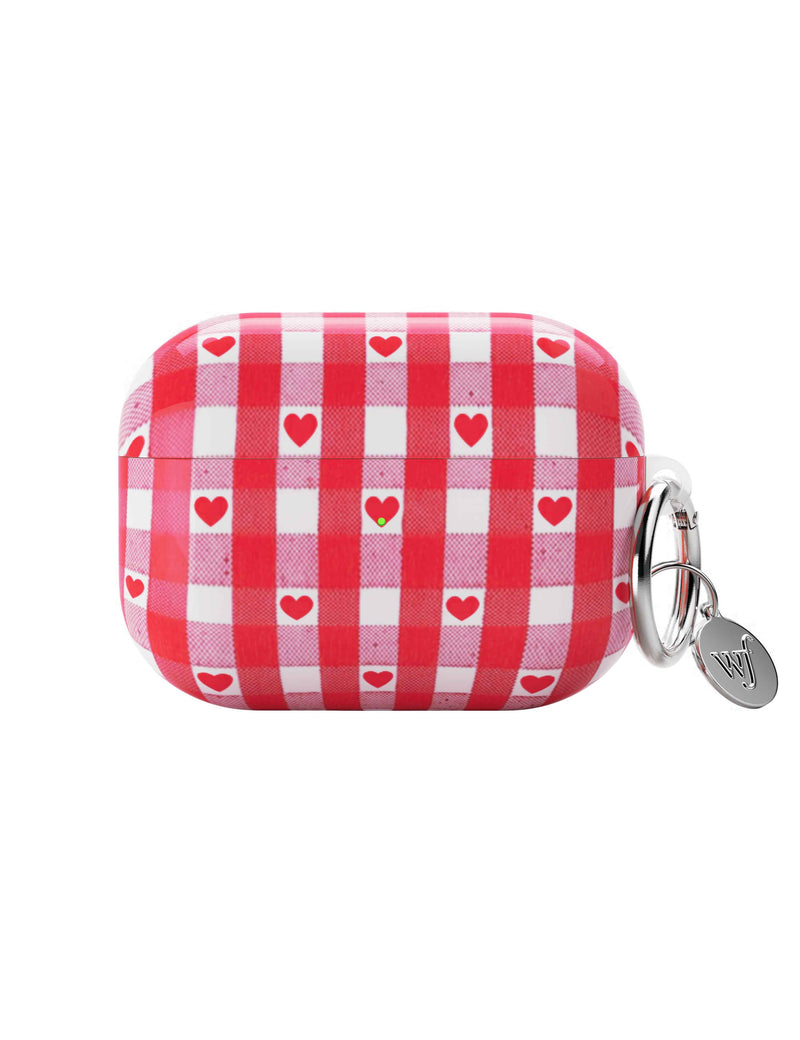 Red Gingham Hearts AirPods Pro Case