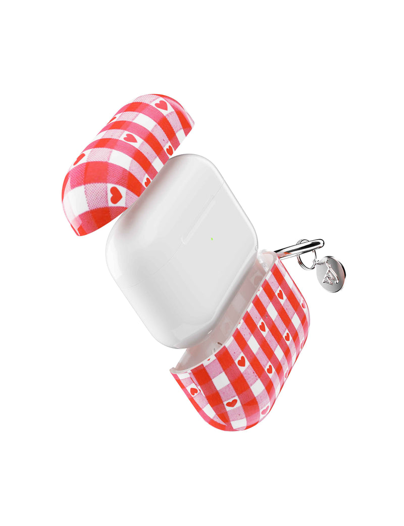 Red Gingham Hearts AirPods Gen 3 Case