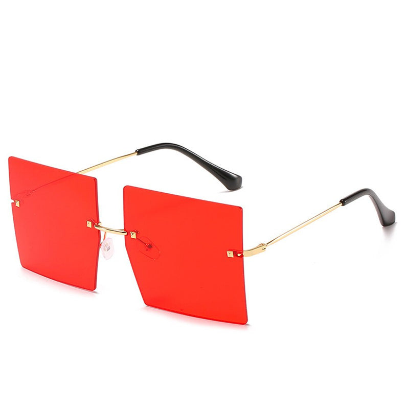 Oversized Rimless Square Sunglasses