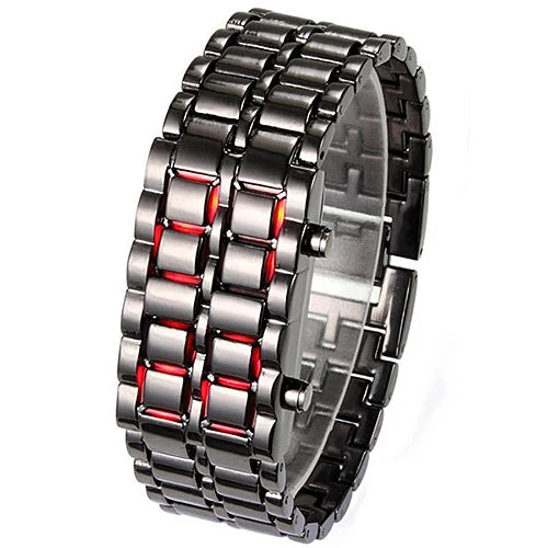 LED Display Faceless Bracelet Watches Quartz Electronic Wristwatch