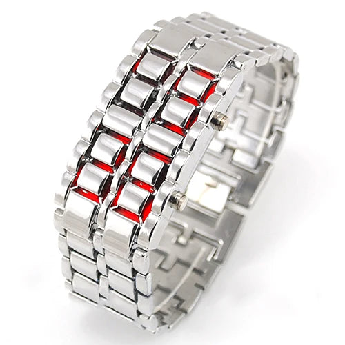 LED Display Faceless Bracelet Watches Quartz Electronic Wristwatch