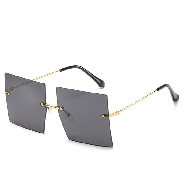 Oversized Rimless Square Sunglasses