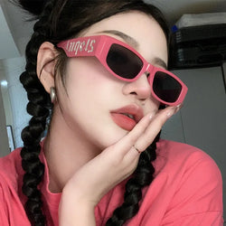 PALM Letters Fashion Sunglasses Black Frame Ins Hip Hop Sun Glasses Unisex for Women Men