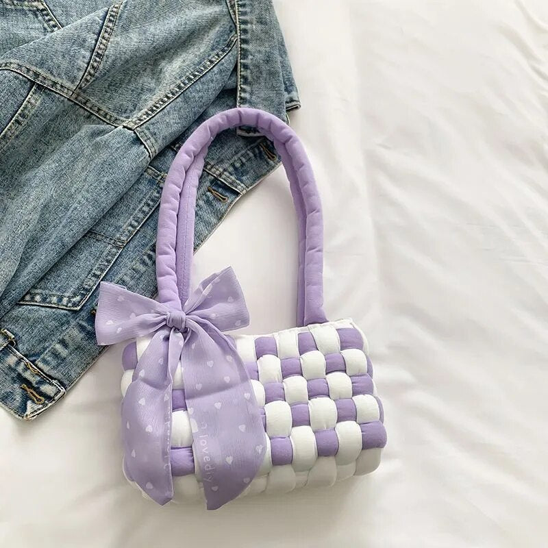 New Sakura Blossom Checkerboard Bag DIY Handmade Princess