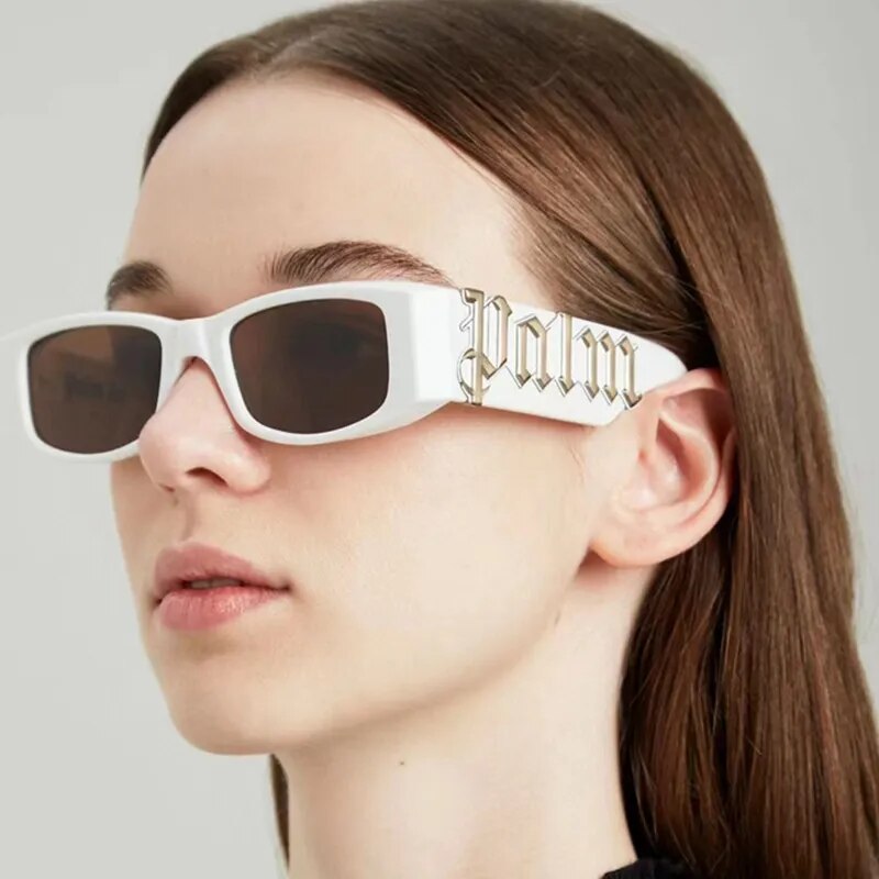 PALM Letters Fashion Sunglasses Black Frame Ins Hip Hop Sun Glasses Unisex for Women Men