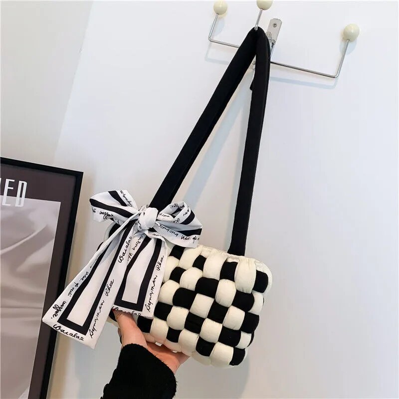 New Sakura Blossom Checkerboard Bag DIY Handmade Princess