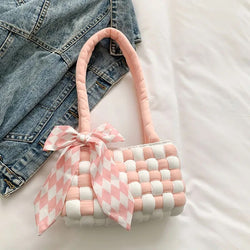 New Sakura Blossom Checkerboard Bag DIY Handmade Princess